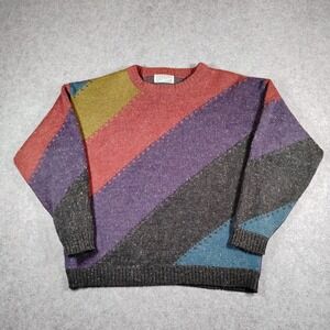 Method Vintage Mens Colorblock Diagonal Geometric Knit Pullover Sweater L